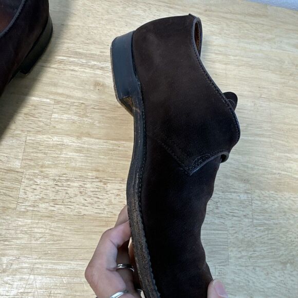 Alden 953 Plain Toe Monk Strap Shoes Men's 8.5 Mocha Brown Suede Leather - Picture 5 of 16